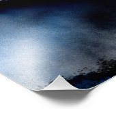 Denim Blue Moon Mountains Fotodruck (Ecke)