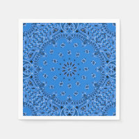 Denim Blue Paisley Bandana Scarf GRILLEN Picnic Na