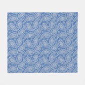 Denim Blue Paisley Pattern Fleecedecke (Vorderseite (Horizontal))