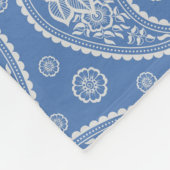 Denim Blue Paisley Pattern Fleecedecke (Ecke)