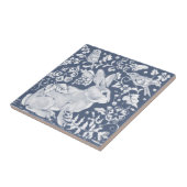 Denim Blue Rabbit Bunny Birds Floral Dedham Delft Fliese (Seite)