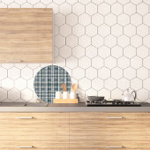 Denim Blue Sage Green Karierte Runde Schneidebrett