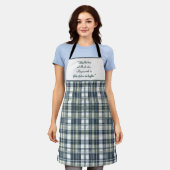 Denim Blue Sage Green White anpassbar Schürze (Getragen)