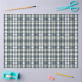 Denim Blue Sage Green White Kariert Decoupage Seidenpapier (Basteln)