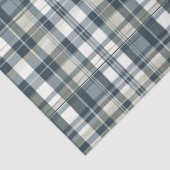 Denim Blue Sage Green White Kariert Decoupage Seidenpapier (Ausschnitt)