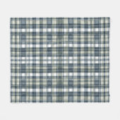 Denim Blue Sage Green White Kariert Fleecedecke (Vorderseite (Horizontal))