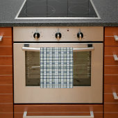 Denim Blue Sage Green White Kariert Geschirrtuch