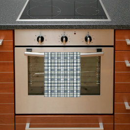 Denim Blue Sage Green White Kariert Geschirrtuch