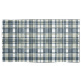 Denim Blue Sage Green White Kariert Kissenbezug (Vorderseite)