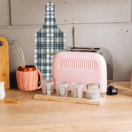 Denim Blue Sage Green White Kariert Schneidebrett