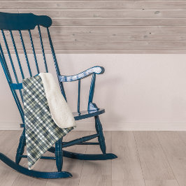 Denim Blue Sage Green White Kariert Sherpa Blanket Sherpadecke