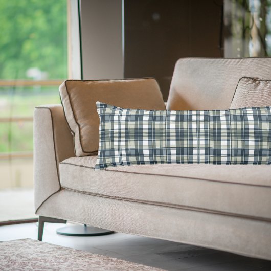 Denim Blue Sage Green White Pattern Seitenschläferkissen