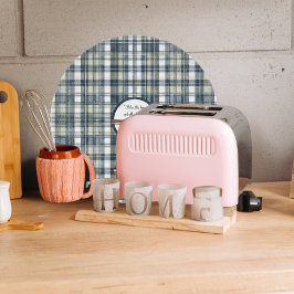 Denim Blue Sage Green White Round individuell eins Schneidebrett