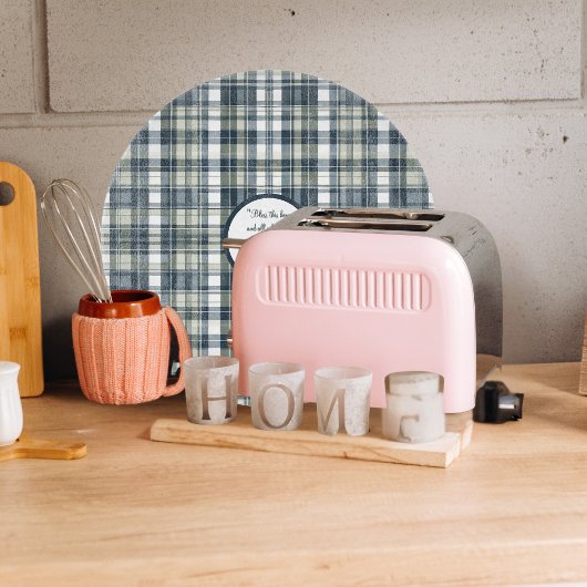 Denim Blue Sage Green White Round individuell eins Schneidebrett