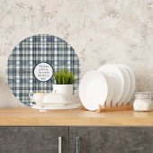 Denim Blue Sage Green White Round individuell eins Schneidebrett