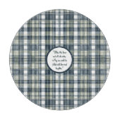 Denim Blue Sage Green White Round individuell eins Schneidebrett (Vorderseite)