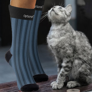 Denim Blue Strick Look Vertical Strip - Hinzufügen Socken