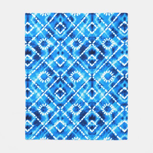 Denim blue tie die texture repeat modern pattern fleecedecke (Vorderseite)