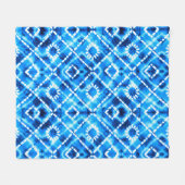 Denim blue tie die texture repeat modern pattern fleecedecke (Vorderseite (Horizontal))