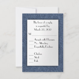 Denim Blue UAWG with Menu Choice RSVP Karte