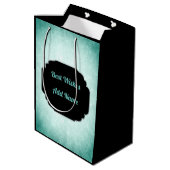 Denim Blue und Black 30. Geburtstag Mittlere Geschenktüte (Rückseite Schrägansicht)