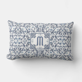 Denim Blue Verziert Monogram Lendenkissen