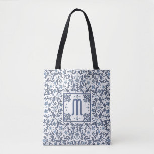 Denim Blue Verziert Monogram Tasche