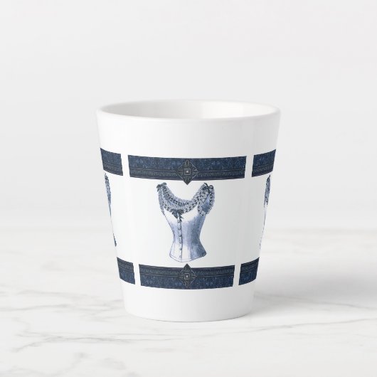 Denim Blue Vintag Bustier Milchtasse (Vorderseite)