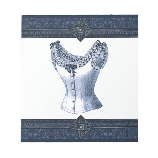 Denim Blue Vintag Bustier Notizblock (Vorderseite)