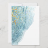 Denim Blue Watercolor Verlobung Foto Frame Einladung (Rückseite)