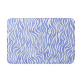 Denim Blue Watercolor Zebra Print Badematte (Vorderseite)