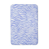 Denim Blue Watercolor Zebra Print Badematte (Vorderseite Vertikal)
