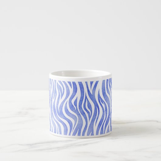 Denim Blue Watercolor Zebra Print Espressotasse (Vorderseite)