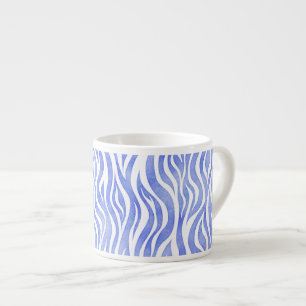 Denim Blue Watercolor Zebra Print Espressotasse