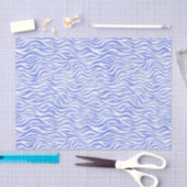 Denim Blue Watercolor Zebra Print Seidenpapier (Handwerk)