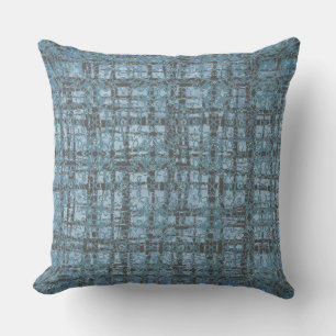 Denim Blue X's and O's Pattern Gray Karo Kissen