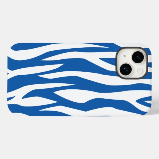 Denim Blue Zebra Print Case-Mate iPhone Hülle (Rückseite (Horizontal))