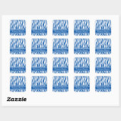 Denim Blue Zebra Print mit benutzerdefiniertem Tex Quadratischer Aufkleber (Blatt)