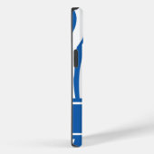 Denim Blue Zebra Print mit Monogramm Case-Mate iPhone Hülle (Rückseite / Rechts)