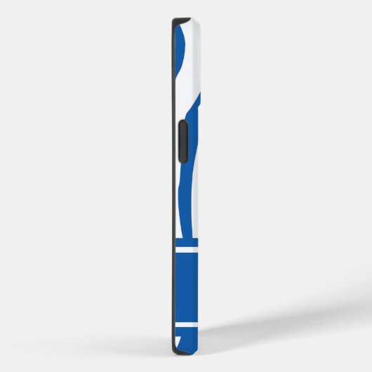 Denim Blue Zebra Print mit Monogramm Case-Mate iPhone Hülle (Rückseite / Rechts)