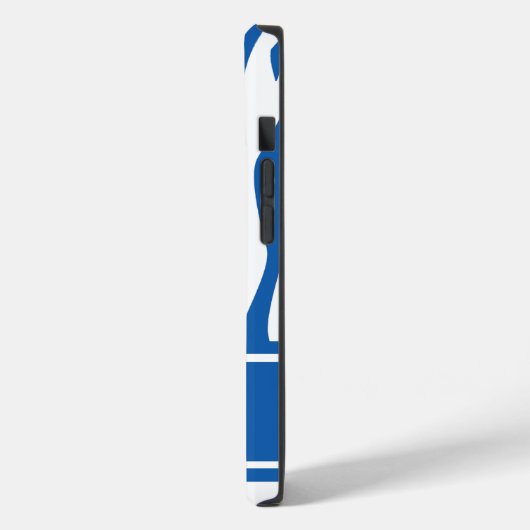 Denim Blue Zebra Print mit Monogramm Case-Mate iPhone Hülle (Rückseite / Links)