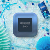 Denim Blues Color Paper Plate Pappteller (Party)