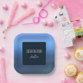 Denim Blues Color Paper Plate Pappteller (Party)