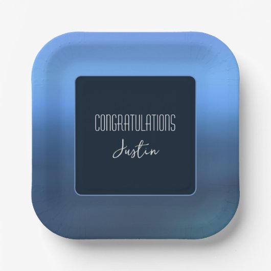 Denim Blues Color Paper Plate Pappteller (Vorderseite)