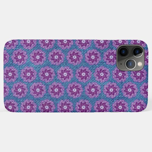 Denim & Blume lila blaue Grafik Case-Mate iPhone Hülle (Rückseite (Horizontal))