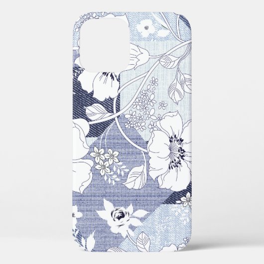 Denim Blume Patchwork, nahtlos Muster. Case-Mate iPhone Hülle (Rückseite)