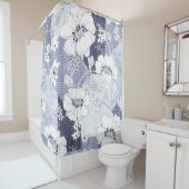 Denim Blume Patchwork, nahtlos Muster. Duschvorhang (Beispiel)