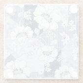 Denim Blume Patchwork, nahtlos Muster. Glasuntersetzer (Rückseite)