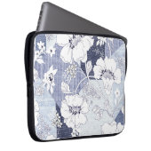 Denim Blume Patchwork, nahtlos Muster. Laptopschutzhülle (Vorne Rechts)