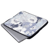 Denim Blume Patchwork, nahtlos Muster. Laptopschutzhülle (Vorne Knopf)